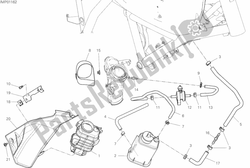 All parts for the Canister Filter of the Ducati Scrambler Desert Sled Thailand 803 2019